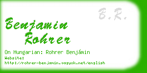 benjamin rohrer business card